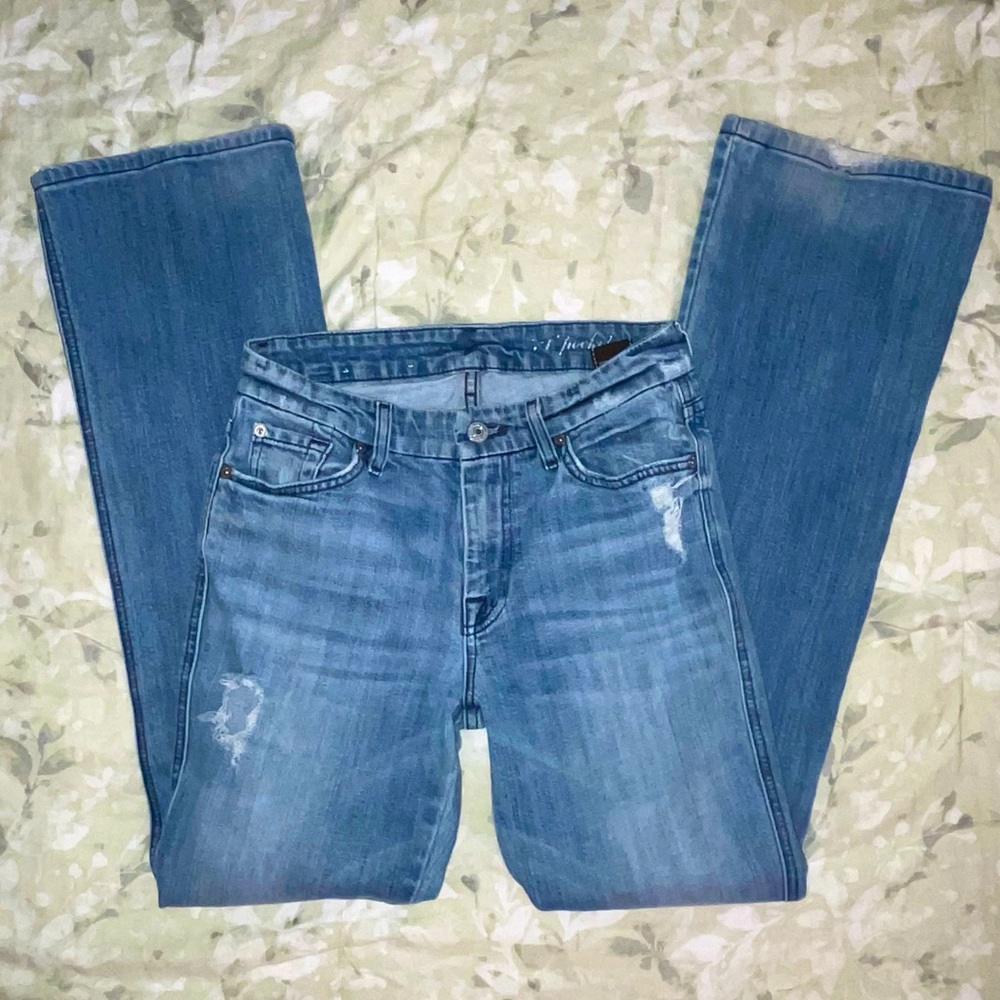 7 For All Mankind Blue Flare Wide Leg Jeans size 27